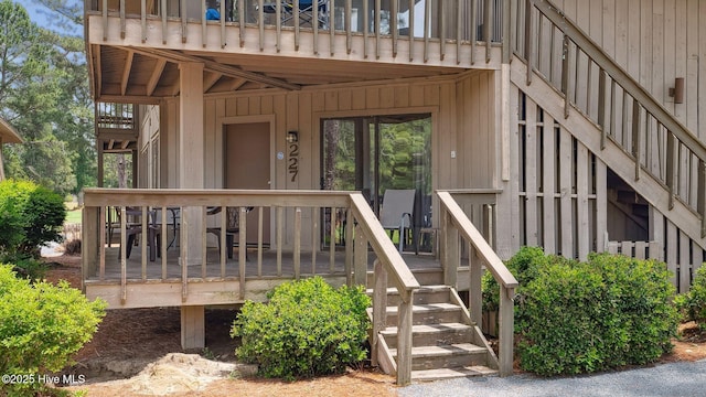 227 Foxkroft Dr Unit 9, Foxfire Village, NC 27281 - view of exterior entry featuring a wooden deck