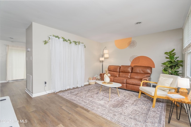4 Port W Ct Unit C, Swansboro, NC 28584 - living room featuring wood finished floors and baseboards