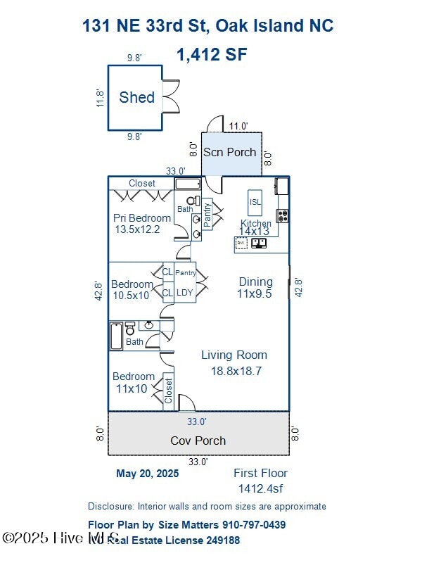 131 NE 33rd St, Oak Island, NC 28465 - floor plan / room layout
