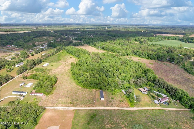 181 Kirkpatrick Ln, Red Springs, NC 28377 - aerial view of property and surrounding area featuring a heavily wooded area