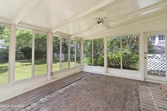 306 S Oakum St, Edenton, NC 27932 - unfurnished sunroom featuring ceiling fan