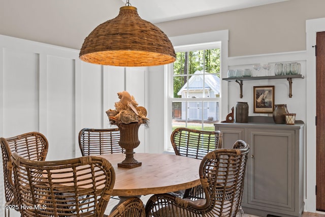 view of dining space