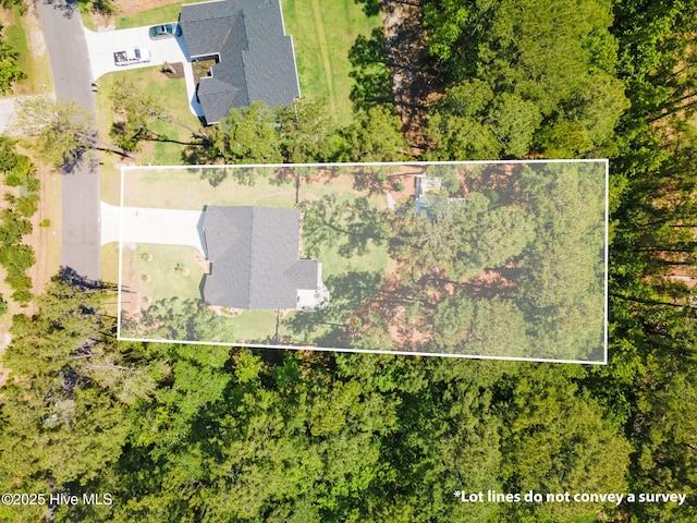 aerial overview of property's location with property parcel outlined