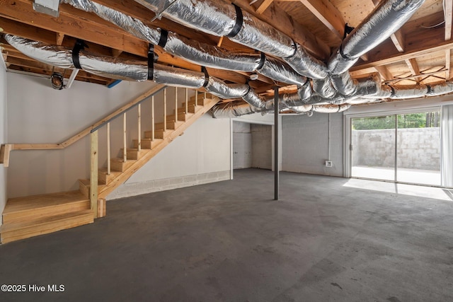 basement with stairs