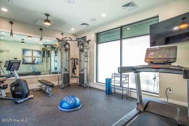 160 Freedom Park Rd, Beaufort, NC 28516 - exercise room with recessed lighting and baseboards