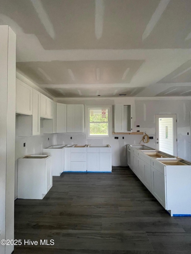 169 Howard Rd, Newport, NC 28570 - kitchen featuring dark wood finished floors and white cabinetry