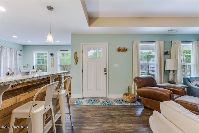227 NE 38th St, Oak Island, NC 28465 - entryway featuring wood finished floors and recessed lighting