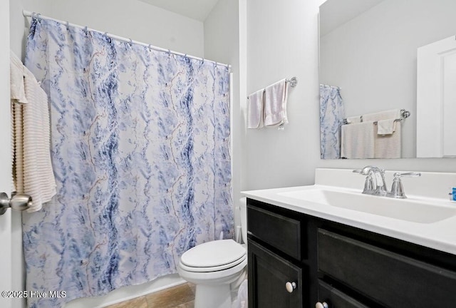 1807 St Patricks Ct SE Lot 267, Bolivia, NC 28422 - full bathroom with vanity, toilet, a shower with curtain, and tile patterned flooring