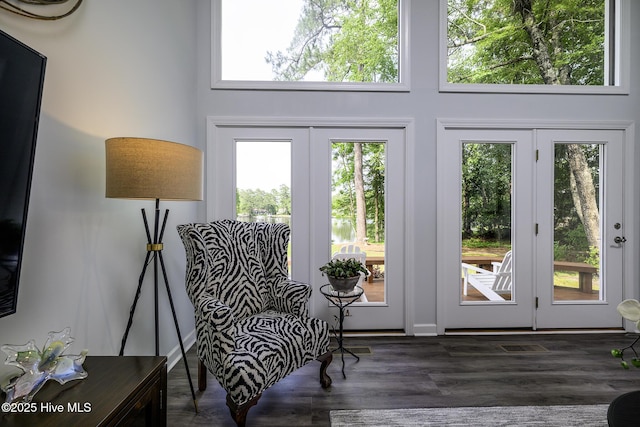 302 Plantation Dr, New Bern, NC 28562 - doorway to outside featuring dark wood-type flooring