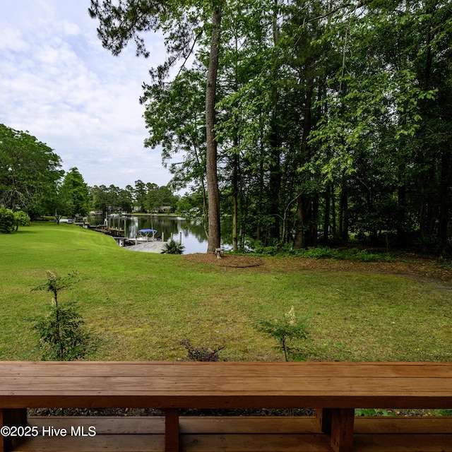 302 Plantation Dr, New Bern, NC 28562 - view of green lawn featuring a water view
