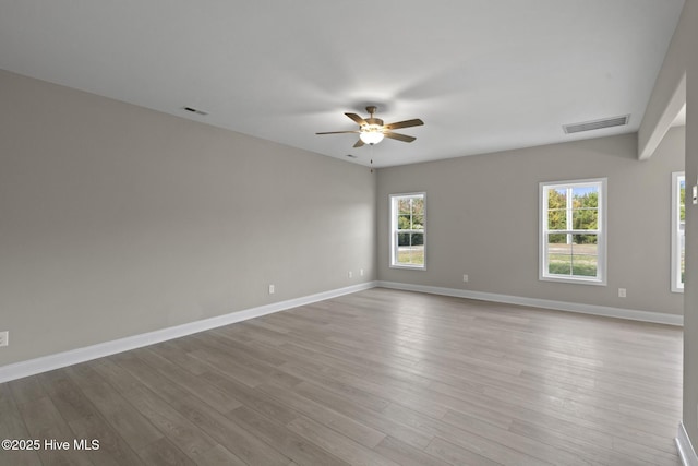 206 Ethan Pl, Hubert, NC 28539 - empty room with ceiling fan, wood finished floors, and baseboards