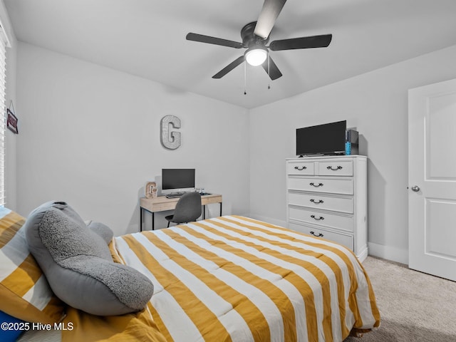 221 Salt Meadow Ln, Newport, NC 28570 - bedroom featuring light carpet, a ceiling fan, and baseboards