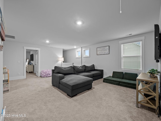 221 Salt Meadow Ln, Newport, NC 28570 - carpeted living room with recessed lighting and baseboards
