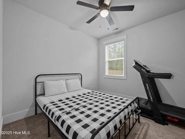 221 Salt Meadow Ln, Newport, NC 28570 - bedroom with carpet, baseboards, and a ceiling fan