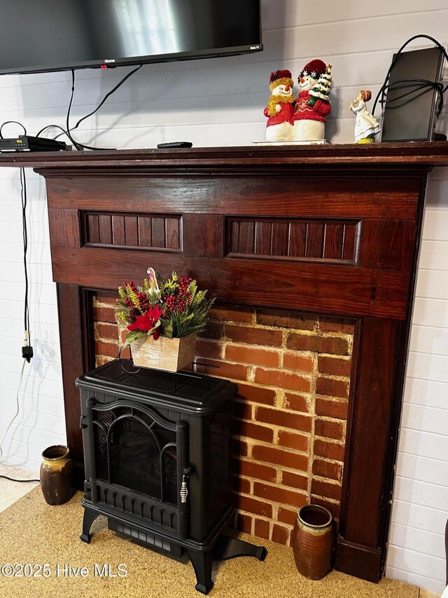 detailed view of a wood stove