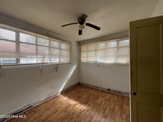 144 Shannonhouse Rd, Edenton, NC 27932 - unfurnished room featuring wood finished floors, a ceiling fan, and baseboards