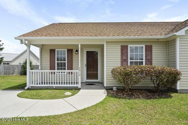 2610 Selkirk Ct, Wilmington, NC 28411 - view of front of home with covered porch and a shingled roof