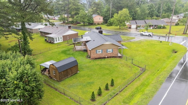 aerial view of residential area