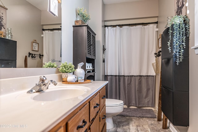 118 Lancashire Ln, West End, NC 27376 - full bathroom featuring vanity, toilet, and a shower with shower curtain