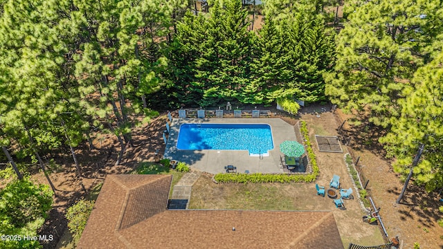 118 Lancashire Ln, West End, NC 27376 - drone / aerial view of a pool area