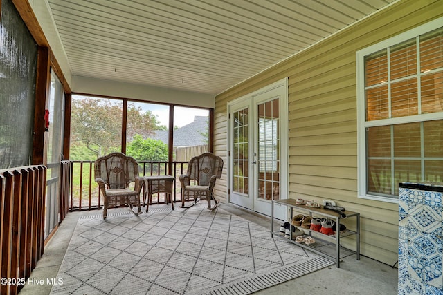 sunroom with french doors