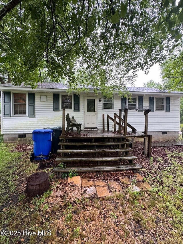 6748 Pitt St, Grifton, NC 28530 - rear view of property with crawl space and roof with shingles
