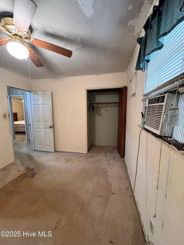 6748 Pitt St, Grifton, NC 28530 - unfurnished bedroom with a closet, cooling unit, and ceiling fan
