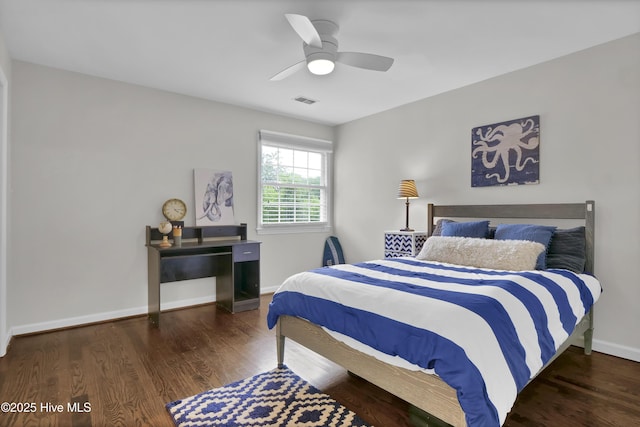 1218 Country Club Rd, Wilmington, NC 28403 - bedroom featuring baseboards, wood finished floors, and ceiling fan