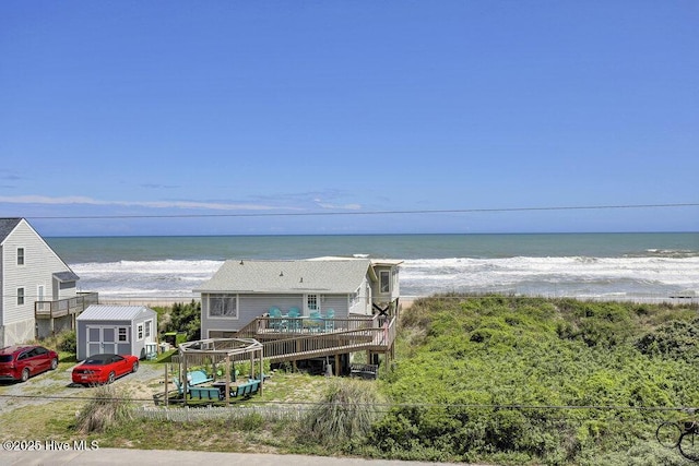 water view featuring local beach