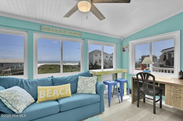 167 Topsail Rd, North Topsail Beach, NC 28460 - sunroom / solarium with lofted ceiling