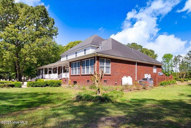 342 Shirley Plantation Dr, Snow Hill, NC 28580 - view of side of property featuring brick siding, a yard, and crawl space