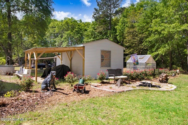 342 Shirley Plantation Dr, Snow Hill, NC 28580 - view of greenhouse with a lawn