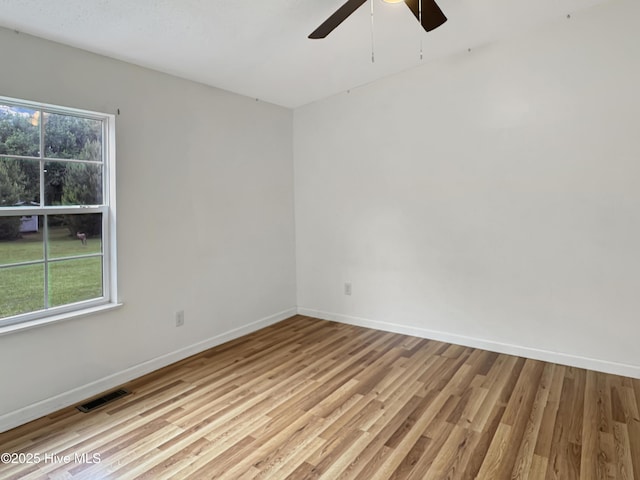 70 Little Pond Rd, Rocky Point, NC 28457 - spare room with light wood-type flooring, ceiling fan, and baseboards