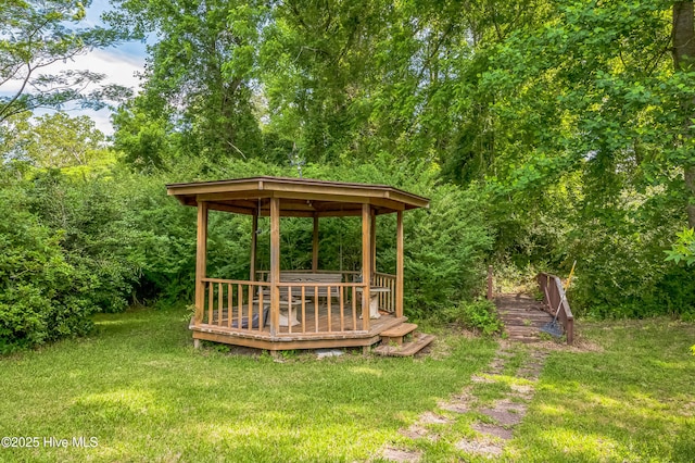 525 Edwards Rd, Jacksonville, NC 28540 - view of grassy yard with a deck