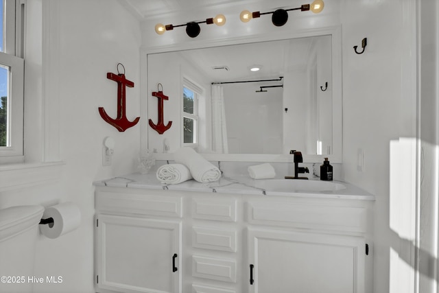 1855 Newkirk Rd, Wilmington, NC 28409 - full bath with toilet, vanity, and a shower with curtain