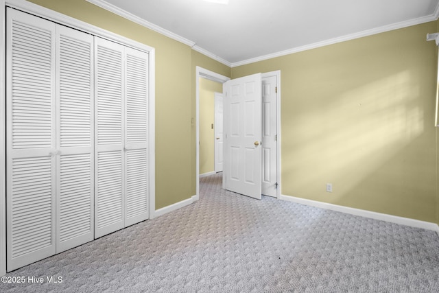 330 Breckenridge Dr, Wilmington, NC 28412 - unfurnished bedroom with baseboards, a closet, carpet, and ornamental molding