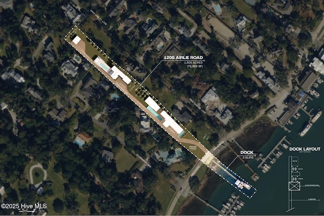 aerial view of property's location