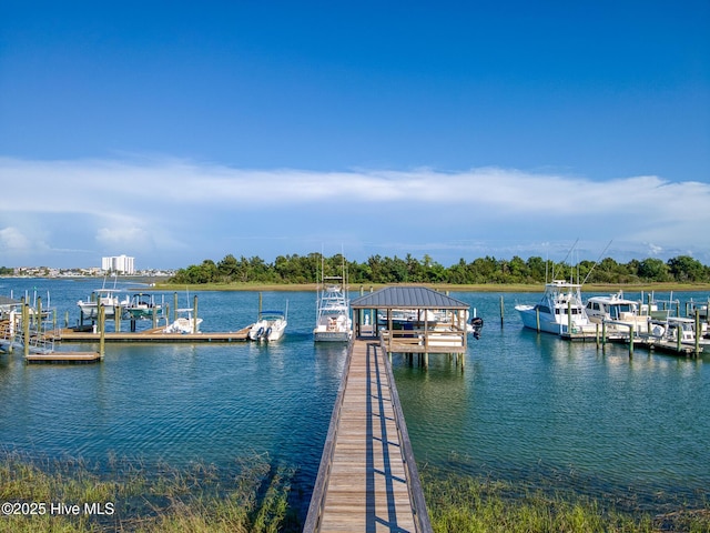 dock featuring a water view