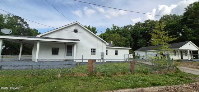view of home's exterior with a porch