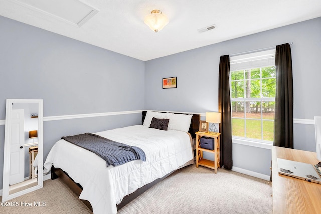 7394 Red Stone Ct, Leland, NC 28451 - carpeted bedroom with attic access and baseboards