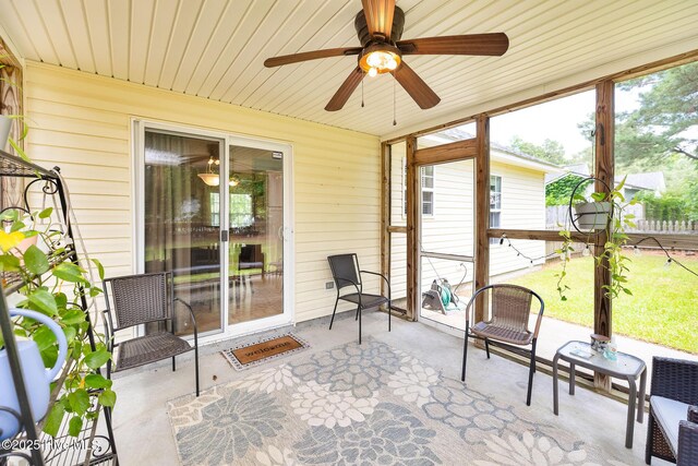 7394 Red Stone Ct, Leland, NC 28451 - sunroom / solarium featuring a ceiling fan and healthy amount of natural light