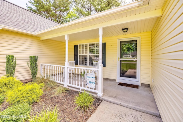 7394 Red Stone Ct, Leland, NC 28451 - entrance to property featuring a porch and a shingled roof