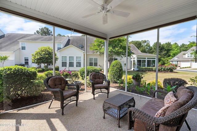 4007 Norseman Loop Unit 5, Southport, NC 28461 - sunroom / solarium featuring ceiling fan and healthy amount of natural light