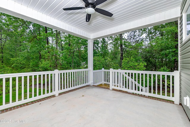 view of patio / terrace with a ceiling fan