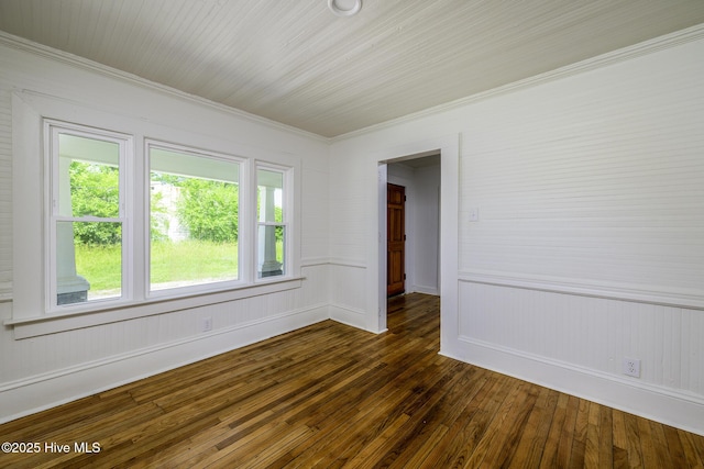 808 Green St, New Bern, NC 28560 - empty room featuring dark wood-type flooring and ornamental molding