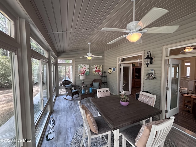 201 Shreveport Ct, Havelock, NC 28532 - sunroom / solarium featuring lofted ceiling and a ceiling fan