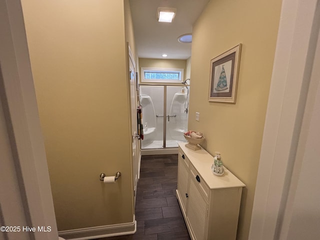 201 Shreveport Ct, Havelock, NC 28532 - full bathroom with a stall shower and wood finished floors