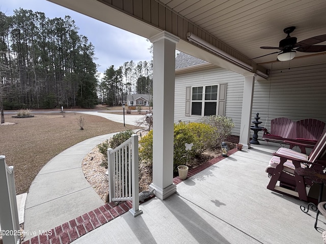 201 Shreveport Ct, Havelock, NC 28532 - view of patio with a ceiling fan and covered porch