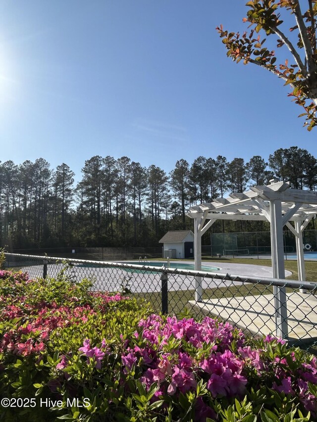 201 Shreveport Ct, Havelock, NC 28532 - view of pool with fence and a pergola