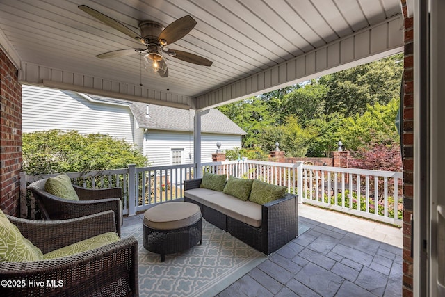 903 Buckingham Rd, Trent Woods, NC 28562 - view of patio / terrace featuring an outdoor living space and ceiling fan